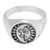 Sterling silver signet ring, 'Icon of Universe' - Polished Sterling Silver Signet Ring with Moon and Sun Sign thumbail