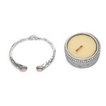 Gold-accented cuff bracelet, 'Sparkling Bamboo' - Traditional 18k Gold-Accented Sterling Silver Cuff Bracelet