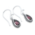 Garnet dangle earrings, 'Passion Pear' - Sterling Silver Dangle Earrings with Pear Garnet Stones (image 2b) thumbail