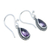 Amethyst dangle earrings, 'Wisdom Pear' - Sterling Silver Dangle Earrings with Pear Amethyst Stones (image 2b) thumbail