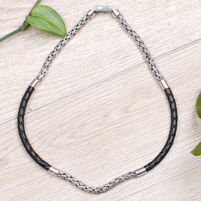 Natural Sea Bean and Stone Leather Necklace - Bits off the Beach