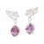 Amethyst dangle earrings, 'Growing Orchid' - Floral-Themed Amethyst and Sterling Silver Dangle Earrings