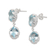 Blue topaz dangle earrings, 'Two Orchids' - Leaf-Themed Blue Topaz and Sterling Silver Dangle Earrings
