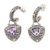 Gold-accented amethyst dangle earrings, 'Triangle of the Wise' - 18k Gold-Accented Dangle Earrings with Triangle Amethyst Gem