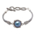 Cultured pearl pendant bracelet, 'Peaceful Force' - Traditional Sterling Silver Pendant Bracelet with Blue Pearl