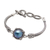 Cultured pearl pendant bracelet, 'Peaceful Force' - Traditional Sterling Silver Pendant Bracelet with Blue Pearl