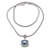 collar con colgante de perlas cultivadas - Collar con colgante tradicional de plata esterlina con perla azul