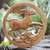 Wood relief panel, 'Capricorn Firmament' - Capricorn-Themed Hand-Carved Round Suar Wood Relief Panel (image 2) thumbail