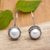 Cultured pearl drop earrings, 'Pearly Winds' - Traditional Round Sterling Silver Drop Earrings with Pearls (image 2) thumbail