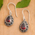 Garnet dangle earrings, 'Luxurious Winds in Red' - Sterling Silver Dangle Earrings with Two-Carat Garnet Gems (image 2) thumbail