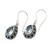 Blue topaz dangle earrings, 'Luxurious Winds in Blue' - Sterling Silver Dangle Earrings with Faceted Blue Topaz Gems (image 2b) thumbail