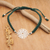 Sterling silver macrame pendant bracelet, 'Forest Balance' - Mandala Green Macrame Bracelet with Polished Pendant (image 2) thumbail