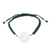 Sterling silver macrame pendant bracelet, 'Forest Balance' - Mandala Green Macrame Bracelet with Polished Pendant thumbail