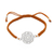 Sterling silver macrame pendant bracelet, 'Honey Serenity' - Floral Honey Macrame Bracelet with Polished Pendant
