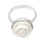 Sterling silver cocktail ring, 'Gentle Rose' - Minimalist Rose-Themed Sterling Silver Cocktail Ring