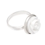 Sterling silver cocktail ring, 'Gentle Rose' - Minimalist Rose-Themed Sterling Silver Cocktail Ring