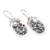 Blue topaz and cultured pearl dangle earrings, 'Garden of the Loyal' - Floral Blue Topaz and White Pearl Dangle Earrings from Bali (image 2b) thumbail