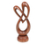 Wood sculpture, 'Evergreen Love' - Heart-Shaped Suar Wood Sculpture in a Natural Brown Hue thumbail