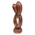 Wood sculpture, 'Evergreen Love' - Heart-Shaped Suar Wood Sculpture in a Natural Brown Hue (image 2b) thumbail