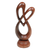 Wood sculpture, 'Evergreen Love' - Heart-Shaped Suar Wood Sculpture in a Natural Brown Hue (image 2c) thumbail
