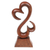 Wood sculpture, 'Palatial Love' - Abstract Heart-Shaped Suar Wood Sculpture in a Brown Hue