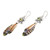 Peridot dangle earrings, 'Plumage of Fortune' - Painted Sterling Silver Dangle Earrings with Peridot Gems (image 2c) thumbail