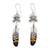 Amethyst dangle earrings, 'Sage's Feather' - Feather-Themed Sterling Silver Dangle Earrings with Amethyst thumbail