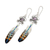 Amethyst dangle earrings, 'Sage's Feather' - Feather-Themed Sterling Silver Dangle Earrings with Amethyst (image 2b) thumbail