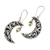 Peridot dangle earrings, 'Fortune Night' - Moon-Shaped Leafy Dangle Earrings with Peridot Jewels (image 2b) thumbail