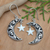 Sterling silver dangle earrings, 'Constellation Night' - Moon-Shaped Leafy Dangle Earrings with Star Accents (image 2) thumbail