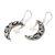 Sterling silver dangle earrings, 'Constellation Night' - Moon-Shaped Leafy Dangle Earrings with Star Accents (image 2b) thumbail