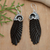Sterling silver dangle earrings, 'Midnight Flight' - Wing-Shaped Sterling Silver Dangle Earrings in Black (image 2) thumbail