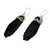 Sterling silver dangle earrings, 'Midnight Flight' - Wing-Shaped Sterling Silver Dangle Earrings in Black (image 2c) thumbail
