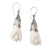 Sterling silver dangle earrings, 'Angel Bat' - Bat-Themed Sterling Silver Dangle Earrings in White thumbail