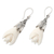 Sterling silver dangle earrings, 'Angel Bat' - Bat-Themed Sterling Silver Dangle Earrings in White (image 2b) thumbail