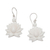 Hand-carved dangle earrings, 'Celestial Lotus' - Lotus-Shaped Dangle Earrings with Sterling Silver Hooks thumbail