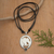 Labradorite pendant necklace, 'Courage Horse' - Horse-Themed Adjustable Pendant Necklace with Labradorite