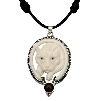 collar con colgante de labradorita - Collar con colgante ajustable con temática de tigre y labradorita