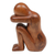 Wood sculpture, 'Lonely' - Hand-Carved Suar Wood Sculpture Crafted in Bali thumbail