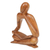 Wood sculpture, 'Thinker II' - Abstract Wood Sculpture of Man Sitting Down with a Book (image 2c) thumbail