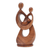 Wood sculpture, 'New Chapter' - Hand-Carved Semi-Abstract Suar Wood Family Sculpture thumbail