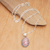 Rhodochrosite pendant necklace, 'Saturday Night' - Balinese Sterling Silver Necklace with Rhodochrosite Pendant