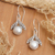 Freshwater cultured pearl dangle earrings, 'Celestial Purity' - Sterling Silver Cultured Pearl Fishtail Dangle Earrings