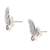 Amethyst stud earrings, 'Petite Feather' - Sterling Silver Leaf Stud Earrings with Amethyst Stone