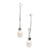 Cultured pearl and blue topaz dangle earrings, 'The Loyal Pearls' - Balinese White Cultured Pearl and Blue Topaz Dangle Earrings