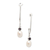 Aretes colgantes de perlas cultivadas y amatistas - Pendientes colgantes de perlas cultivadas blancas y amatistas facetadas