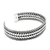 Sterling silver cuff bracelet, 'Wild Shining' - Sterling Silver Cuff Bracelet with Braided Chain Accents