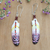 Garnet beaded dangle earrings, 'Wisdom Feathers' - Handcrafted Purple Feather Dangle Earrings with Garnet Beads (image 2) thumbail