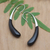 Sterling silver drop earrings, 'Dark Princess' - Minimalist High-Polished Sterling Silver Drop Earrings (image 2) thumbail