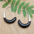 Sterling silver half-hoop earrings, 'Dark Queen' - Minimalist High-Polished Sterling Silver Half-Hoop Earrings (image 2) thumbail